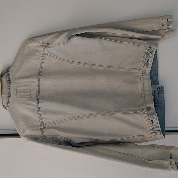 Vintage Levi's 100% Cotton Rigid Denim Longline Trucker Jacket Large GUC - Picture 8 of 12